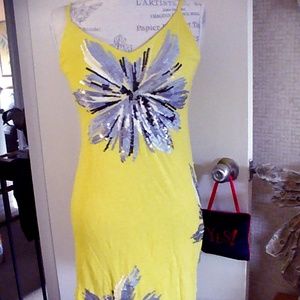 INC Lime Green Summer Dress w/sequins